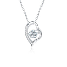 Load image into Gallery viewer, 925 Sterling Silver Moissanite Jewelry 5.0mm 0.5Ct Moissanite Dancing Diamond Heart Pendant Necklace For Women - Shop &amp; Buy
