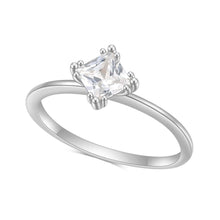 Load image into Gallery viewer, 925 Sterling Silver Moissanite Ring 0.8CTW PRINCESS CUT D Color Moissanite Solitaire Engagement Ring For Women - Shop &amp; Buy
