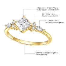 Load image into Gallery viewer, 925 Sterling Silver Moissanite Rings 1.0TCW Asscher-Cut Colorless Moissanite Art Deco Moissanite Engagement Ring - Shop &amp; Buy
