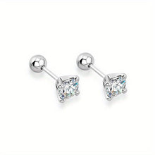 Load image into Gallery viewer, 925 Sterling Silver Moissanite Stud Earrings 0.3ct/0.5ct/1ct*2 Y2K Minimalist Design Ear Jewelry - Shop &amp; Buy
