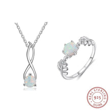 Load image into Gallery viewer, 925 Sterling Silver Opal Jewelry Sets Women Necklaces Rings Earrings Sets Wedding Jewelry Sets - Shop &amp; Buy
