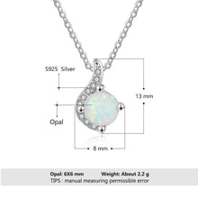 Load image into Gallery viewer, 925 Sterling Silver Opal Necklaces &amp; Pendants Women Chain Necklaces with Zircon Wedding Jewelry Gift for Girls - Shop &amp; Buy
