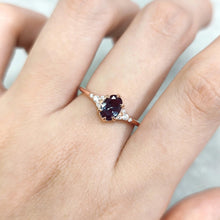 Load image into Gallery viewer, 925 Sterling Silver Oval Alexandrite Engagement Ring Vintage Rose Gold Bridal Ring art Unique Gift Women Jewelry - Shop &amp; Buy
