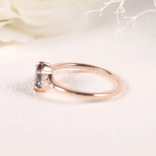 Load image into Gallery viewer, 925 Sterling Silver Oval Alexandrite Engagement Ring Vintage Rose Gold Bridal Ring art Unique Gift Women Jewelry - Shop &amp; Buy
