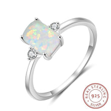 Load image into Gallery viewer, 925 Sterling Silver Rectangular Opal Rings for Women Cubic Zircon Female Finger Rings Wedding Silver 925 Jewelry - Shop &amp; Buy
