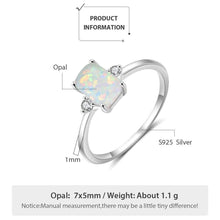 Load image into Gallery viewer, 925 Sterling Silver Rectangular Opal Rings for Women Cubic Zircon Female Finger Rings Wedding Silver 925 Jewelry - Shop &amp; Buy

