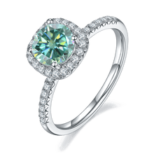 Load image into Gallery viewer, 925 Sterling Silver Ring 1Ct VVS1 Pink Blue Green Moissanite Halo Engagement Rings For Women Wedding Jewelry - Shop &amp; Buy
