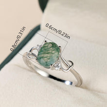 Load image into Gallery viewer, 925 Sterling Silver Ring Inlaid Moss Agate In Egg Shape High Quality Jewelry Match Daily Outfits - Shop &amp; Buy
