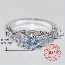 Load image into Gallery viewer, 925 Sterling Silver Shiny Zircon Ring Women Engagement Proposal Ring Jewelry - Shop &amp; Buy
