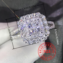 Load image into Gallery viewer, 925 Sterling Silver Square Ring - Dazzling Pave Zircon Embellishment, Elegant Bridal Jewelry - Shop &amp; Buy
