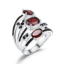 Load image into Gallery viewer, 925 Sterling Silver Stackable Anniversary Ring 4.0Ct Natural Red Garnet Birthstone Rings For Women Fine Jewelry - Shop &amp; Buy
