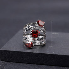 Load image into Gallery viewer, 925 Sterling Silver Stackable Anniversary Ring 4.0Ct Natural Red Garnet Birthstone Rings For Women Fine Jewelry - Shop &amp; Buy