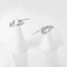 Load image into Gallery viewer, 925 Sterling Silver Statement Earrings Natural Blue Topaz Gemstone Handmade Bird Animal Drop Earrings For Women - Shop &amp; Buy
