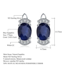 Load image into Gallery viewer, 925 Sterling Silver Stud Earrings 2.02Ct Natural Blue Sapphire Earrings For Women Engagement Wedding Fine Jewelry - Shop &amp; Buy
