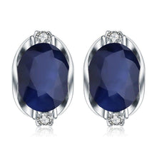 Load image into Gallery viewer, 925 Sterling Silver Stud Earrings 6.48Ct Natural Blue Sapphire Earrings For Women Engagement Jewelry New Brand - Shop &amp; Buy