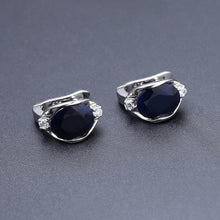 Load image into Gallery viewer, 925 Sterling Silver Stud Earrings 6.48Ct Natural Blue Sapphire Earrings For Women Engagement Jewelry New Brand - Shop &amp; Buy
