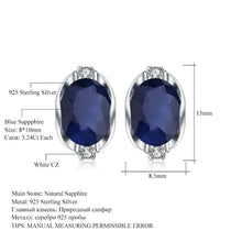 Load image into Gallery viewer, 925 Sterling Silver Stud Earrings 6.48Ct Natural Blue Sapphire Earrings For Women Engagement Jewelry New Brand - Shop &amp; Buy