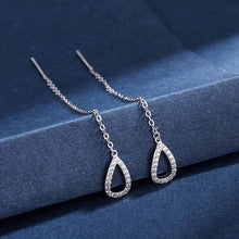 Load image into Gallery viewer, 925 Sterling Silver Teardrop Earrings - Elegant Thread Design - Shop &amp; Buy
