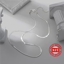 Load image into Gallery viewer, 925 Sterling Silver Thin Flat Snake Bone Chain Necklace Elegant Neck Chain Jewelry With Gift Box - Shop &amp; Buy
