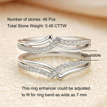 Load image into Gallery viewer, 925 Sterling Silver Wedding Guard Enhancer Rings for Women 5A Round Cubic Zircon Engagement Jewelry - Shop &amp; Buy

