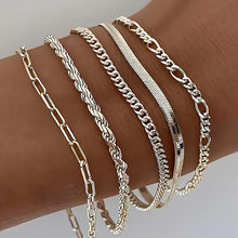 Load image into Gallery viewer, 925 Sterling Silver Womens Cuban Chain Bracelet - Shimmering Silver Tone, Sleek Design - Shop &amp; Buy
