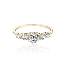 Load image into Gallery viewer, Round Cut D Color VVS1 Moissanite 10K 14K Yellow Gold Plated Engagement Wedding Band
