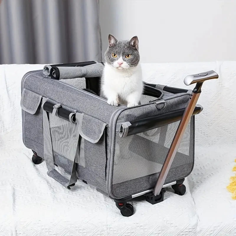 Extra Large Portable Pet Trolley Case, Detachable Dog Trolley Case, Large Foldable Pet Bag Cat Travel Carrier Bag