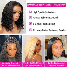 Load image into Gallery viewer, Deep Wave Short Bob Wigs For Black Women Human Hair Wig 100% Human Hair HD Transparent Lace Wigs Pre Cut Remy Straight Natural
