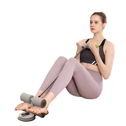 Sit Up Bar Floor Portable Sit Up Exercise Equipment with 2 Strong Suction Cups and Adjustable Foot Holder with Handle