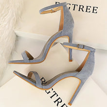 Load image into Gallery viewer, Summer Women Sandals Suede Hollow High Heels Stiletto Fashion Sandles Women Heels
