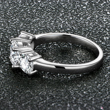 Load image into Gallery viewer, 2.0ct D Color Round 18K White Gold Plated 925 Silver Moissanite Ring
