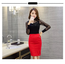 Load image into Gallery viewer, Summer Black Mini Skirt Office Wear Women Pencil Skirts Lady Sexy High Waist Bodycon Slit Skirt Plus Size
