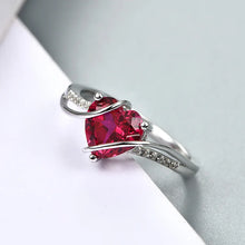 Load image into Gallery viewer, Heart Shape Ruby 925 Sterling Silver Ring 2.5 Carats Women Love Ring
