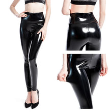 Load image into Gallery viewer, PU Leather Black Pants Leggings High Waist Women Elastic Skinny Push Up Stretch Jeggings
