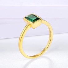 Load image into Gallery viewer, 18K Gold Plated Emerald Rings for Women Real Silver 925 Ring
