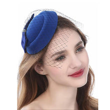 Load image into Gallery viewer, Women Pillbox Hat Trendy Bow Fascinator Hat Headwear With Veils For Wedding Party Church Cocktail Party Hat
