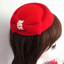 Load image into Gallery viewer, Women Pillbox Hat Trendy Bow Fascinator Hat Headwear With Veils For Wedding Party Church Cocktail Party Hat
