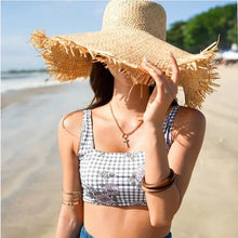 Load image into Gallery viewer, New Natural Raffia Hat Women Summer Hand Woven Straw Hat Gilrs Holiday Sun Hat Wide Brim Sun Hat
