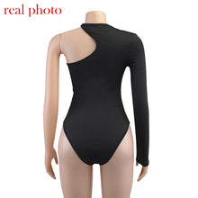 Load image into Gallery viewer, One Shoulder Sexy Backless Twist Bodysuits Women Long Sleeve Top Slim High Waist Bodysuit Club Party Streetwear
