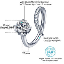 Load image into Gallery viewer, Moissanite Wedding Jewelry 925 Sterling Silver Adjustable Rings
