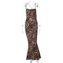 Load image into Gallery viewer, Sleeveless Leopard Printed Bodycon Long Straps Dress Streetwear Fall Clothes
