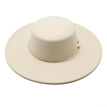 Load image into Gallery viewer, French Style 10CM Wide Brim Derby Top Hat Socialite Wind Hepburn Wind Wool Felt Fedoras Hat
