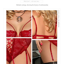 Load image into Gallery viewer, Women Garter Bra Panty See Through Sexy Intimate Lingerie Lace Brassiere Set
