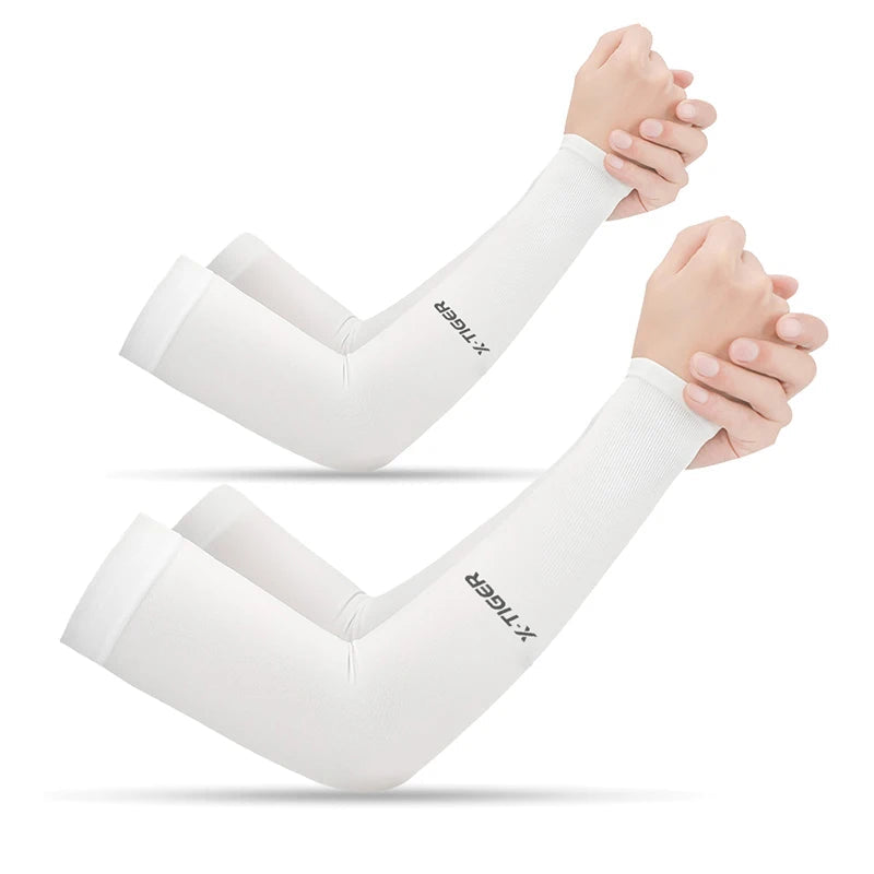 Cycling Arm Sleeves Ice Fabric  Anti-UV Sunscreen Running Cycling Sleeve Outdoor Sport Cycling Arm Warmers Men Women