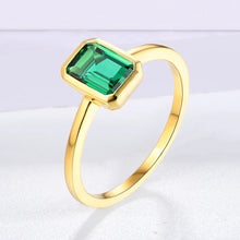 Load image into Gallery viewer, 18K Gold Plated Emerald Rings for Women Real Silver 925 Ring
