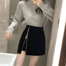 Load image into Gallery viewer, Black Mini Skirt Women Velvet Short Pencil Skirt Korean Ladies Sexy Office Wear High Waist Skirts
