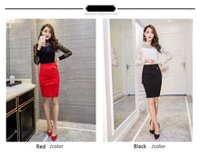 Load image into Gallery viewer, Summer Black Mini Skirt Office Wear Women Pencil Skirts Lady Sexy High Waist Bodycon Slit Skirt Plus Size
