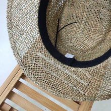 Load image into Gallery viewer, New Handmade Straw Beach Hat For Women Summer hat Panama Cap Fashion Concave Flat Sun Protection Visor Hats
