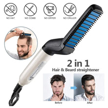 Load image into Gallery viewer, Multifunctional Hair Comb Brush Quick Beard Straightener Men&#39;s Hair Straightening Flat Iron
