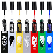 Load image into Gallery viewer, 14/10 Colors 5ml Line Polish Gel Kit Nail Art Design For UV/LED Nails Drawing Polish DIY Painting Varnish Liner Gel
